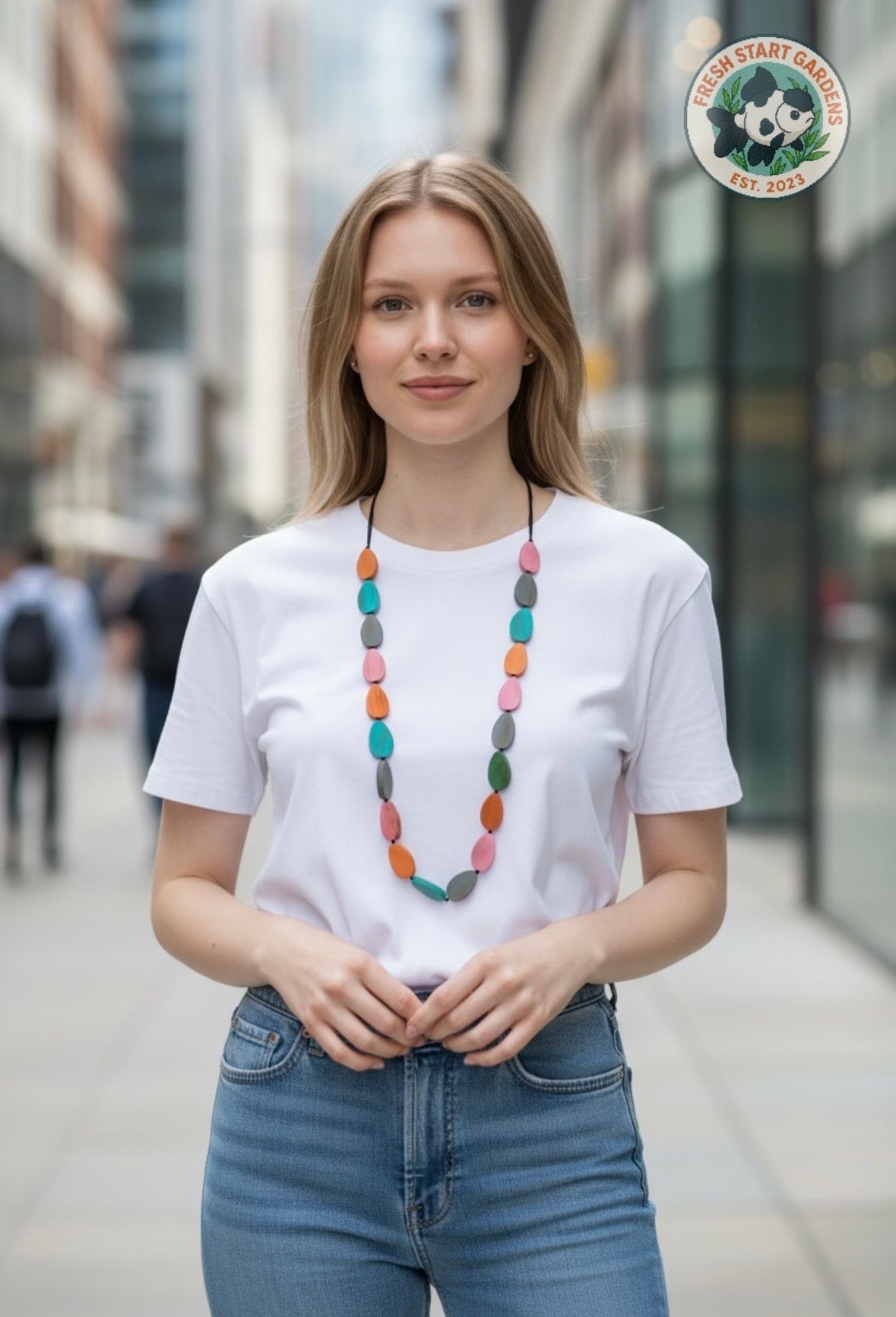Wooden Bead Statement Necklace
