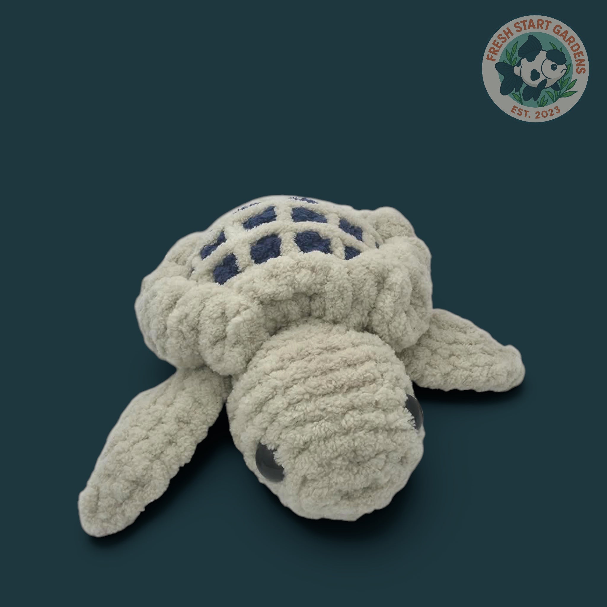Turtle Plushie - Blue Shell - Handmade -