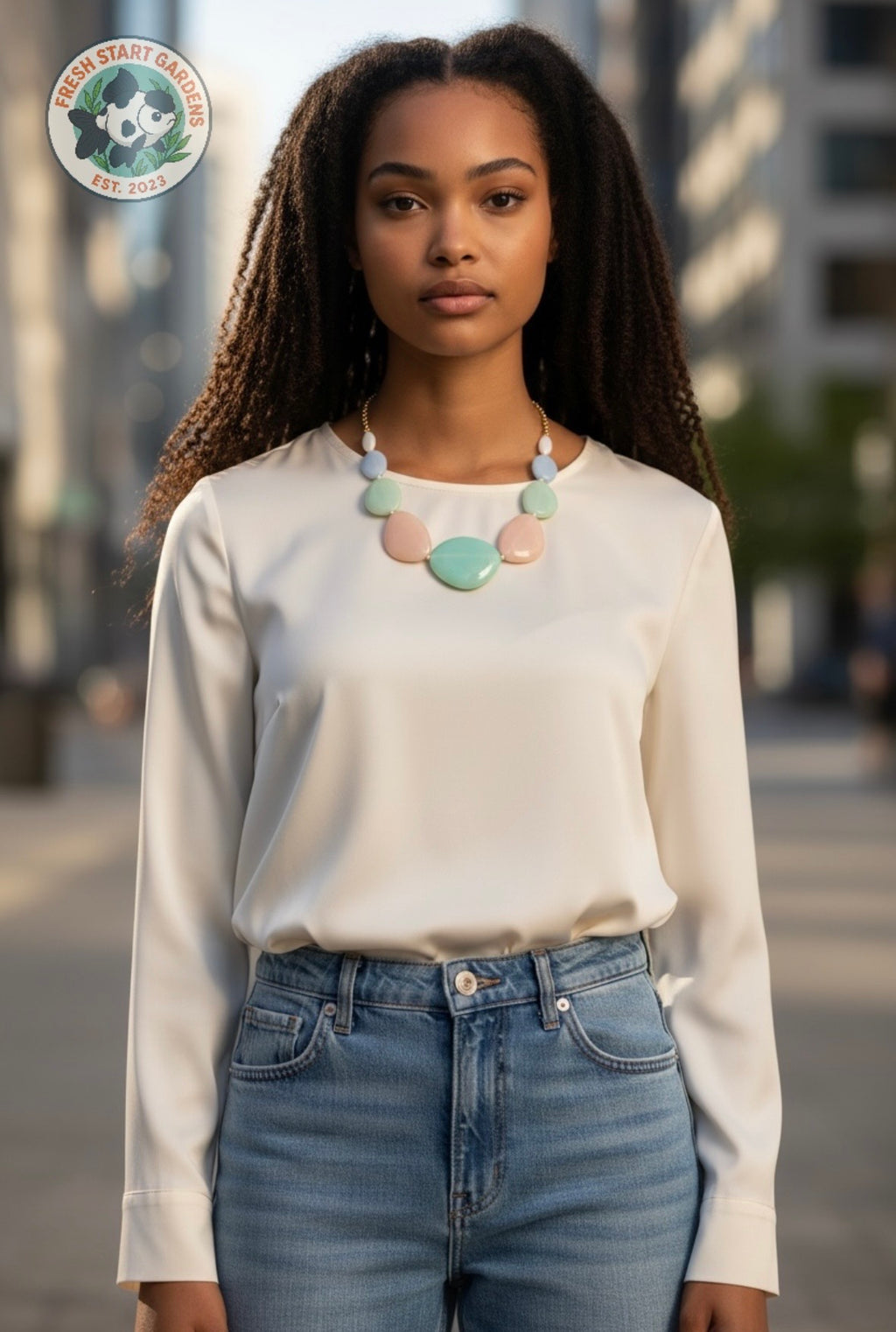 Pastel Statement Necklace – Mint, Blush & Sky Blue