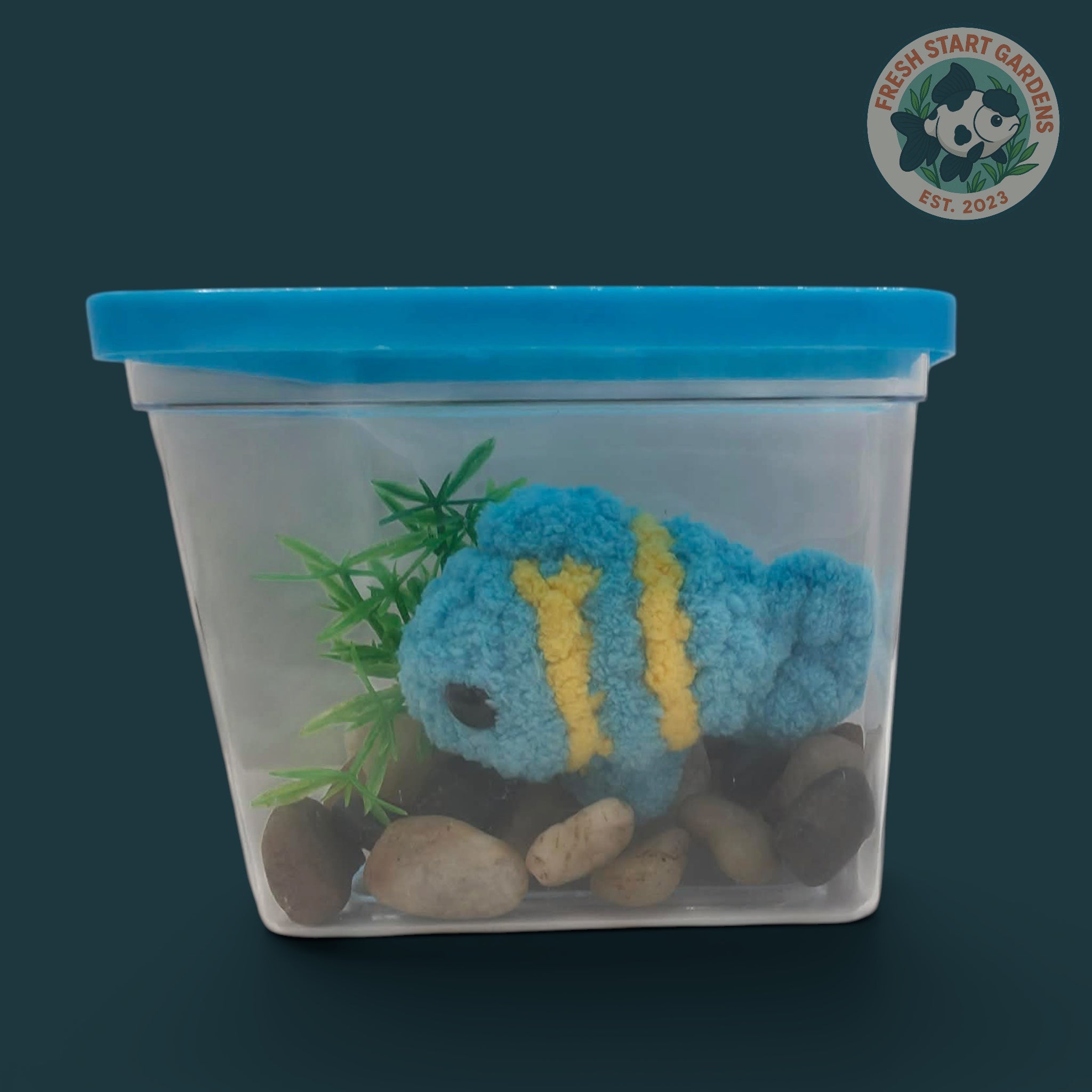 Clownfish Plushie + Fish Tank - Handmade-