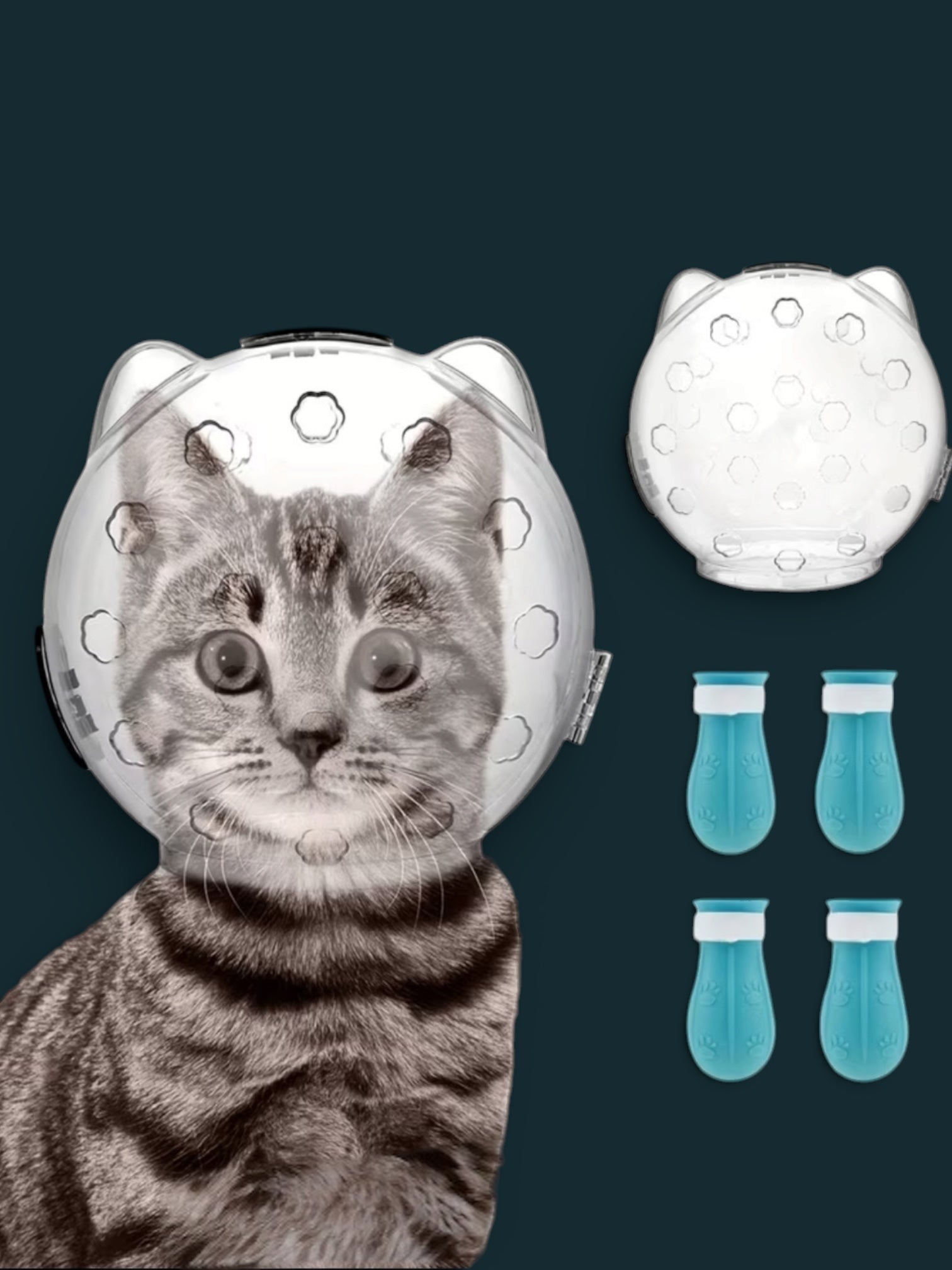 Cat Grooming Hood + Paw Covers