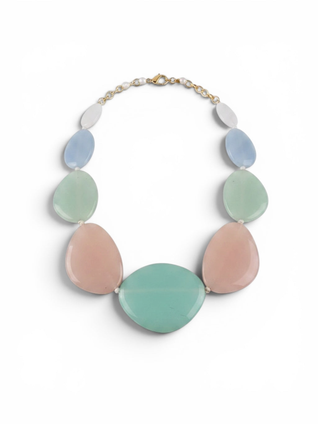 Pastel Statement Necklace – Mint, Blush & Sky Blue