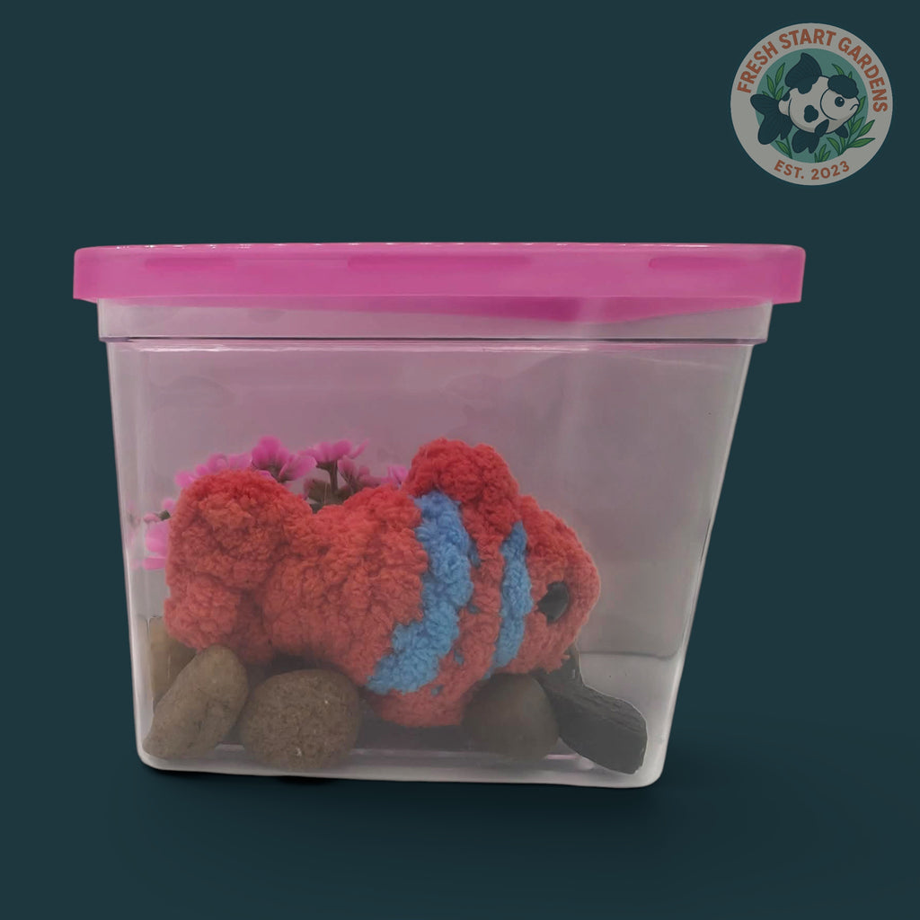 Clownfish Plushie + Fish Tank - Handmade-