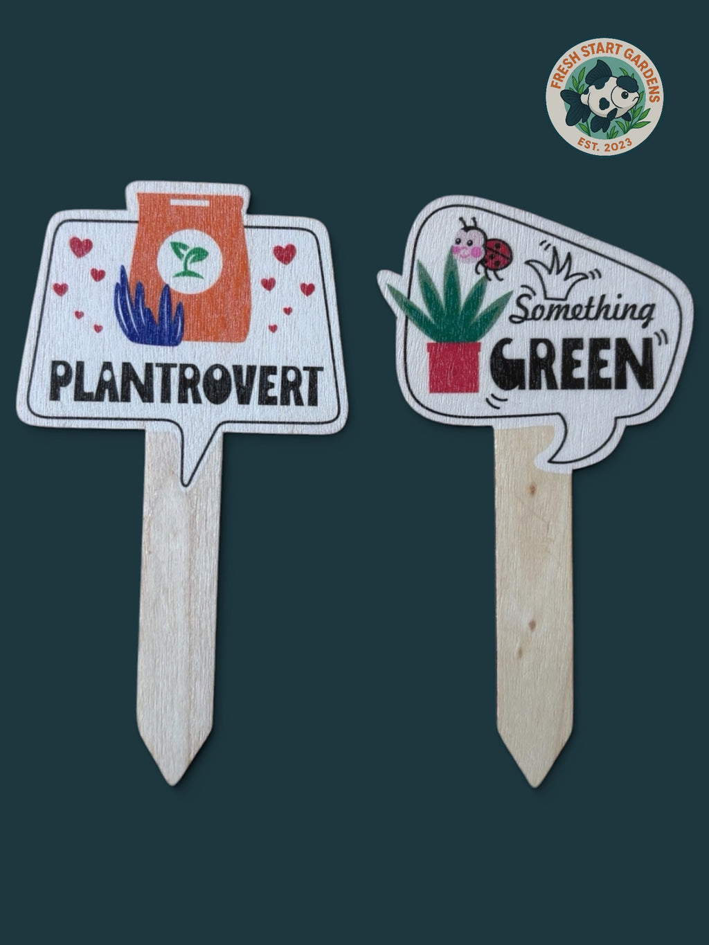 Funny Wooden Plant Labels - Hand drawn