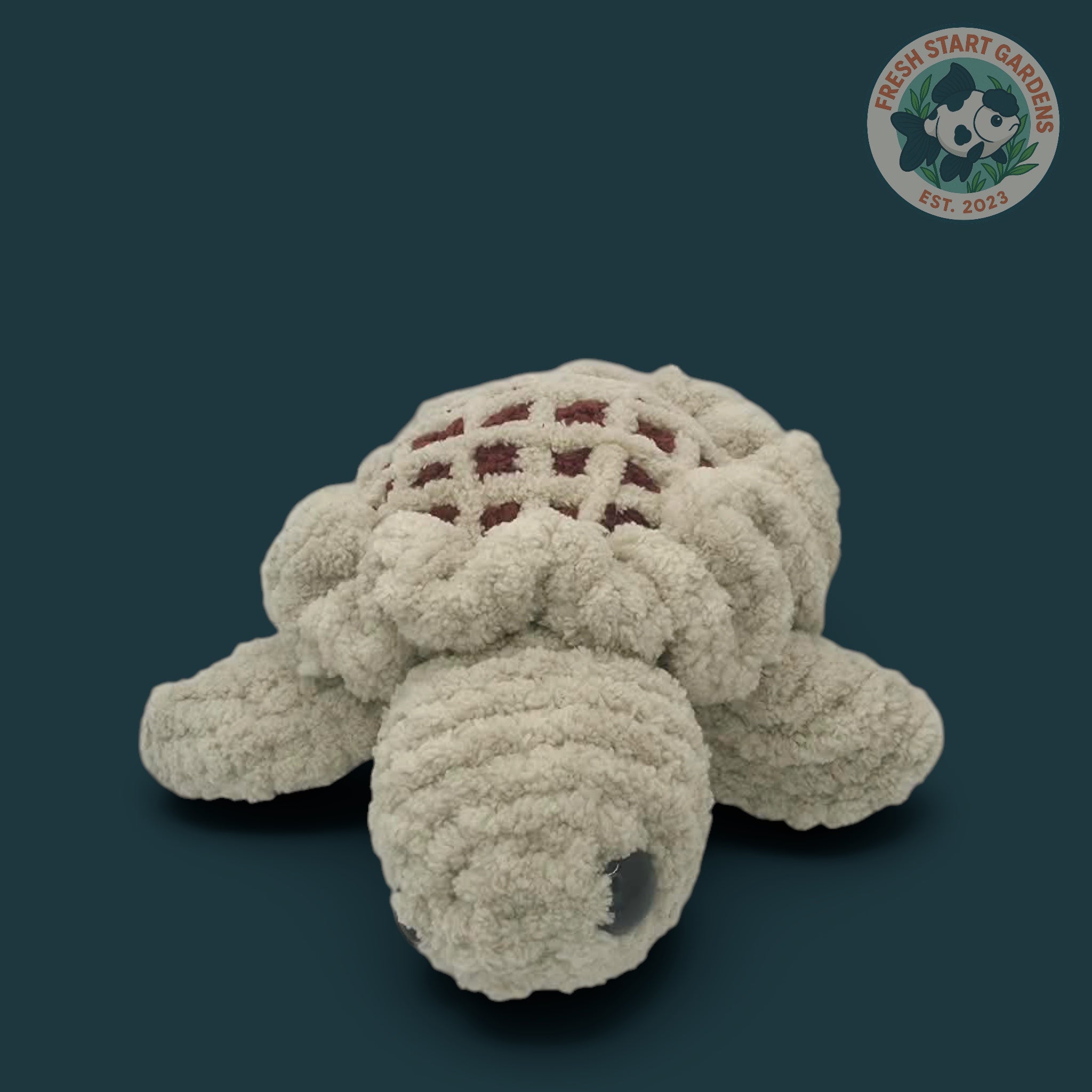 Turtle Plushie - Red Shell - Handmade -